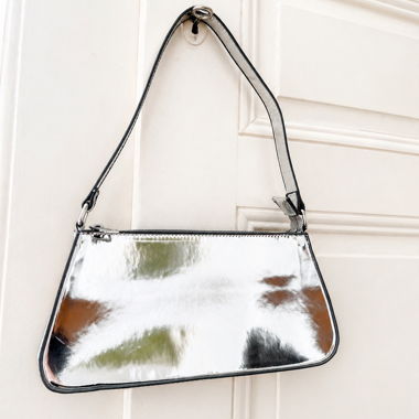 Sac baguette argenté
