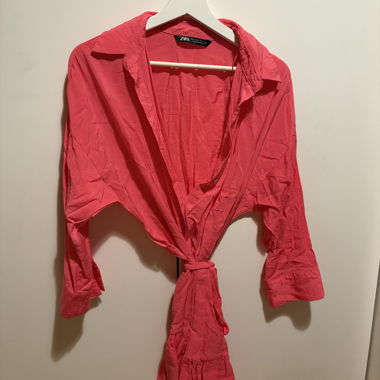 Robe chemisier fuchsia courte