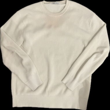 Zara Strick Pullover Creme/Weiss