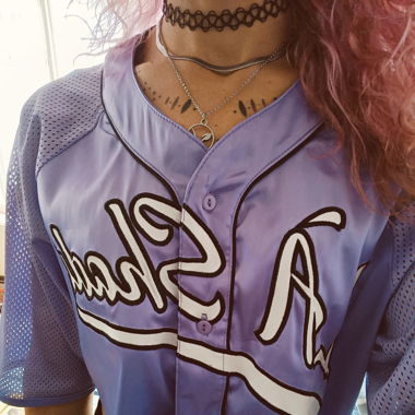 Baseball Crop Hemd - Violet