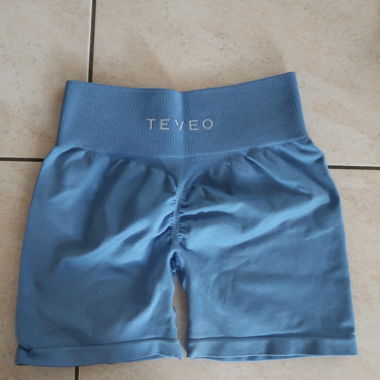 TEVEO blaue nahtlose Shorts Grösse S
