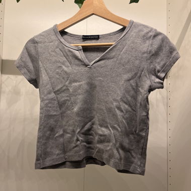 Gray crop top