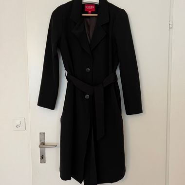 Trench coat nero con cintura GUESS S