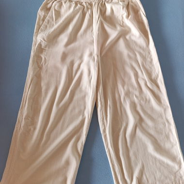Beige fabric trousers