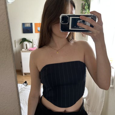 Top bustier bleu marine