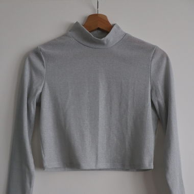Silber glitzer Crop Top 