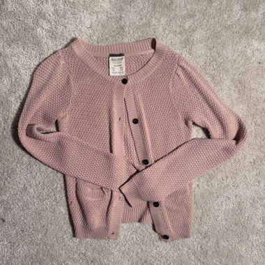 Cardigan in maglia rosa