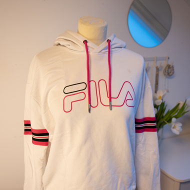White FILA Hoodie with Logo Print