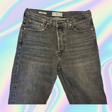 Jeans grigi vita alta di Mango