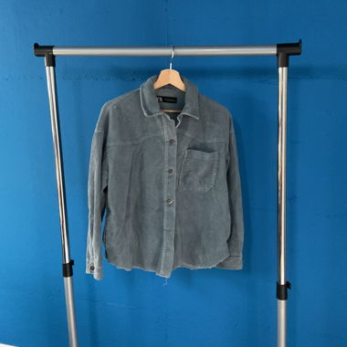 Zara-Blauveloursjacke - XS