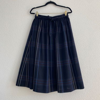 Midi Plaid Pleated Skirt