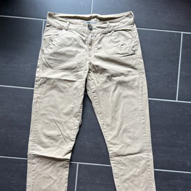 Beige lange Hosen