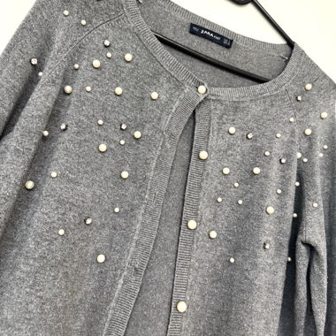 gray pearl cardigan zara M 38