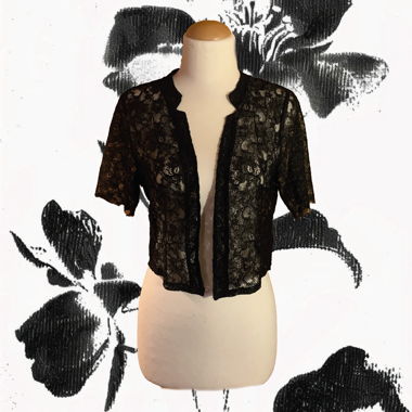 Schwarzer Spitzen-Bolero-Cardigan