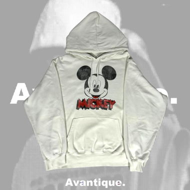 Vintage Mickey Mouse Hoodie White 