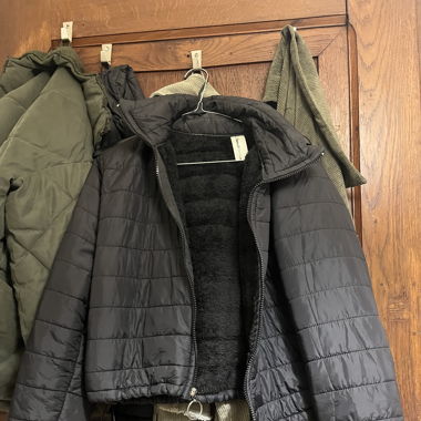 Black furry jacket 