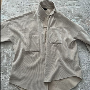 ZARA Cordhemd in Beige
