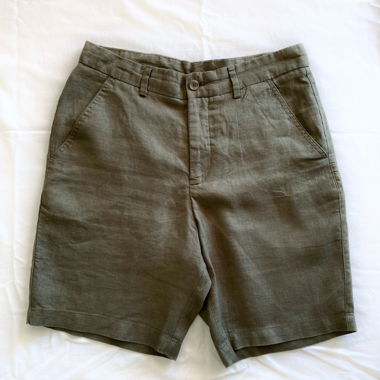 Short femme Zara 100% lin kaki S comme neuf