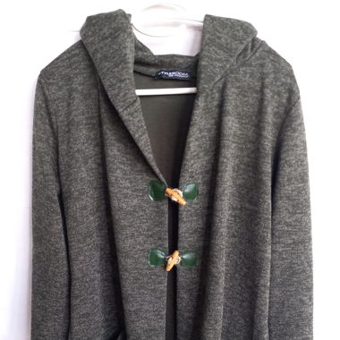Green Hooded Cardigan