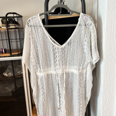 Copricostume bikini in pizzo bianco (tunica)