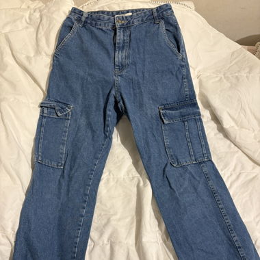 Pantalon en jean cargo bleu 