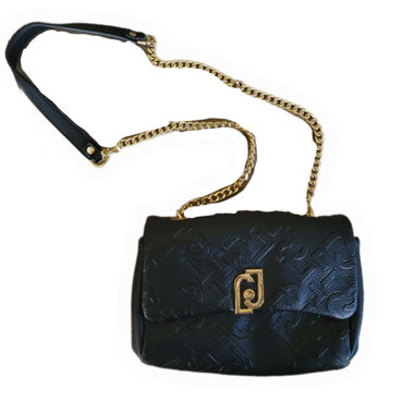 Sac bandoulière noir à chaîne dorée