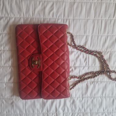 Sac a main Ch@nel rouge e doré