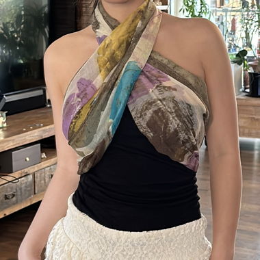 japanese vintage: multi-coloured scarf