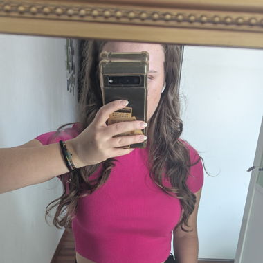 Zara neon pink Crop-Top