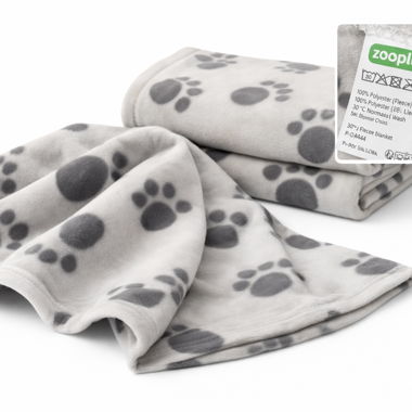 Coperta in pile Zooplus con motivo a zampette