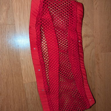 Top bandeau résille rouge avec strass