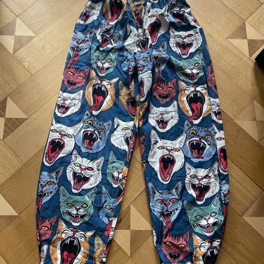 Elastic-waist trousers size S