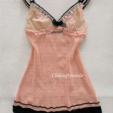 Orange durchsichtiger Chiffon-Slip, Grösse S