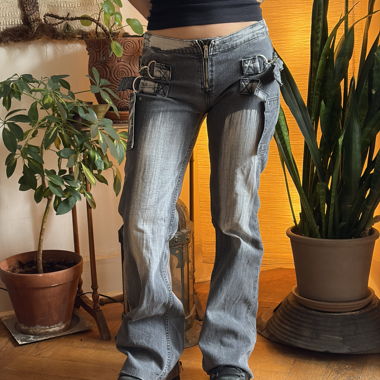jeans y2k goth a vita bassa