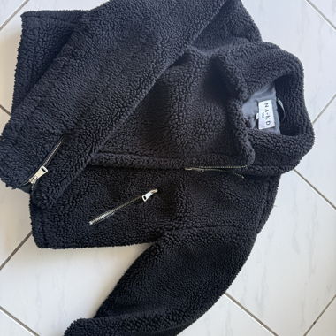 NA-KD black sherpa jacket
