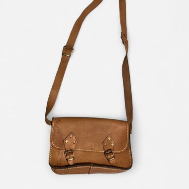 Sac bandoulière en cuir brun
