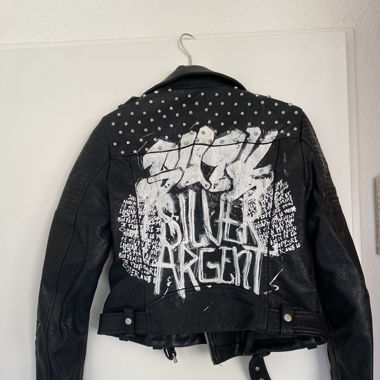 Lederjacke mit Print auf dem Rücken