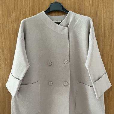 Stefanel Light Grey 3/4 Sleeve Spring Coat