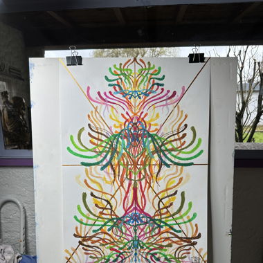 Wandbild Kunst Gemälde "Energie" Regenbogen