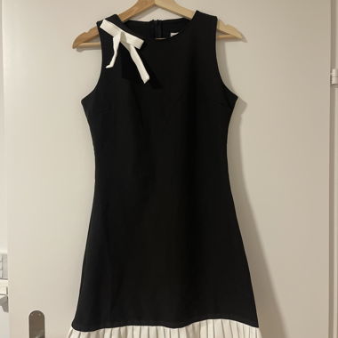 Black dress with white lace
