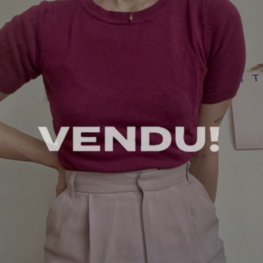 Maglione a Maniche Corte Rosa Scuro 
