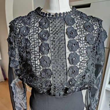 women's black lace blouse - size 36 - never worn  