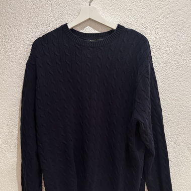 Brandy Melville dark blue cable-knit sweater