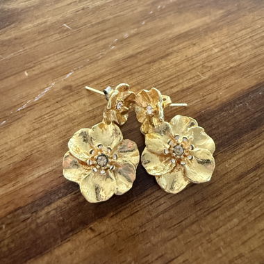 Boucles d’oreilles fleurs Gold