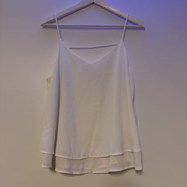 White blouse with spaghetti straps
