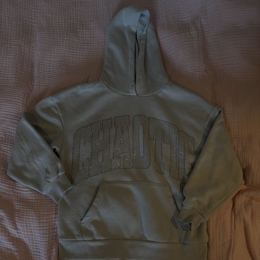 Hoodie gris chiné strass
