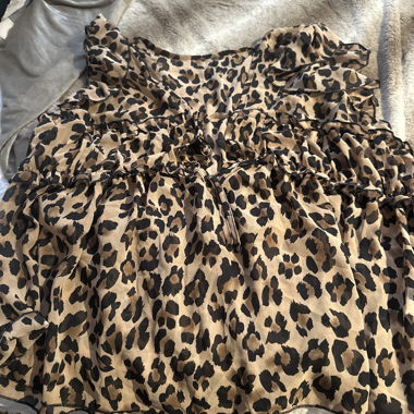 Leopard ruffle top