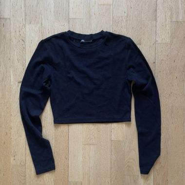 Cropped Longsleve schwarz