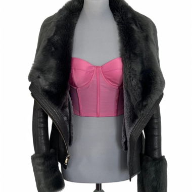 GUESS faux fur leather jacket