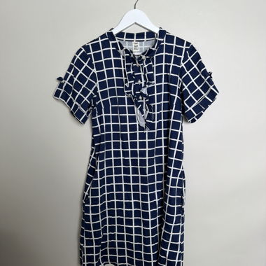 Robe courte à manches courtes à carreaux